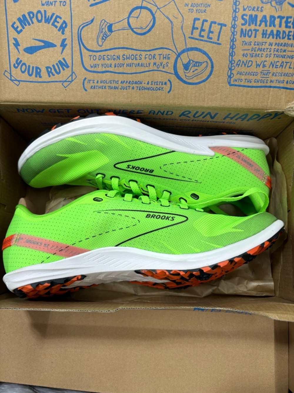 BROOKS Draft XC Cross Country Running Shoes Unisex Mens Size 7 Spikes
